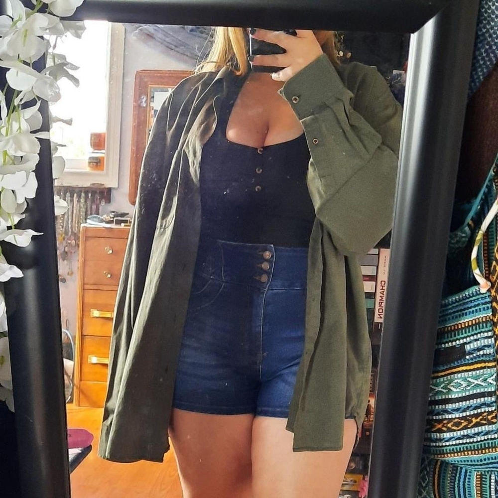Men's Olive Green Button Up
